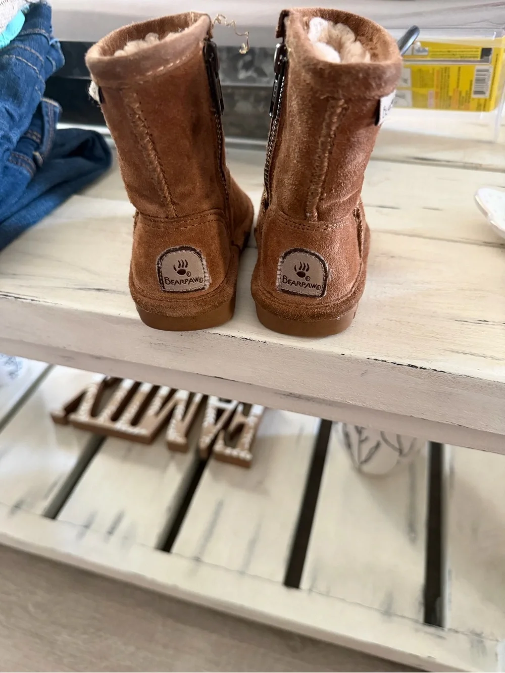 BearPaw Toddler Sweater in Tan and Cream